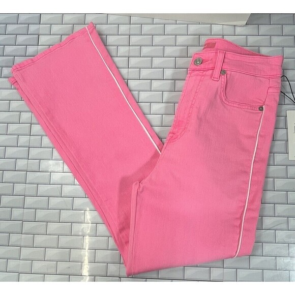 7 For All Mankind Pink Boot Cut Jeans - Picture 9 of 14
